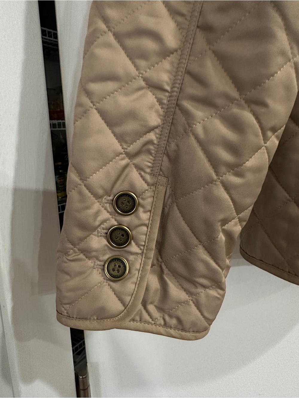 Burberry Quilted Tan Button-Front Jacket - Picture 6 of 8